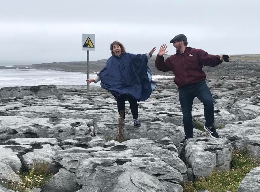 Sarah and Austin acting the maggot in Doolin, County Clare