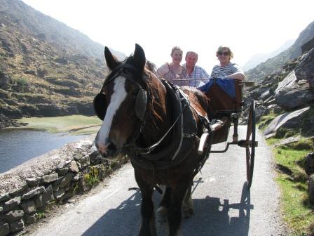 Taking a jaunting car ride through the Gap of Dunloe