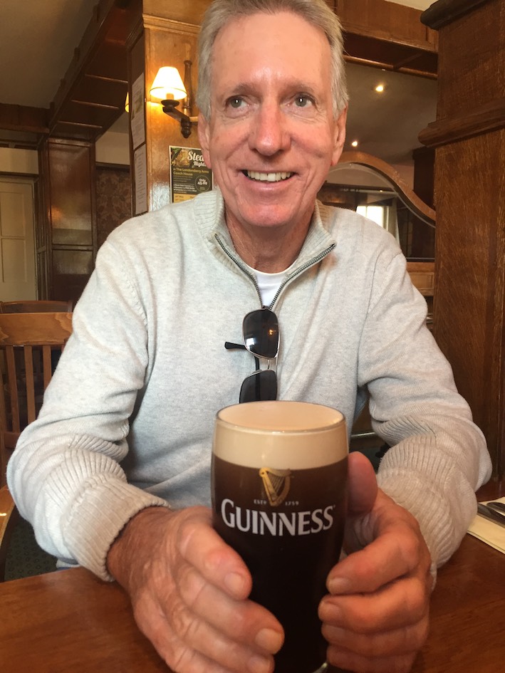 Paul Duffy with one of the many pints of Guinness he enjoyed in Ireland