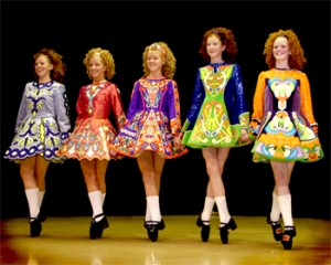 Irish Dancing girls in costume!