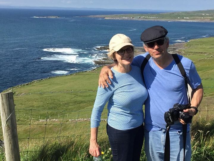 Will and Beth Avgerakis enjoying the cliff top walk from Doolin to the Cliffs of Moher