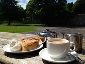Tea and apple pie in the garden at Coole Park, County Galway