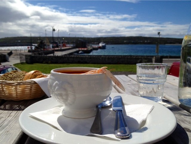 chowder with a view at Kilronan