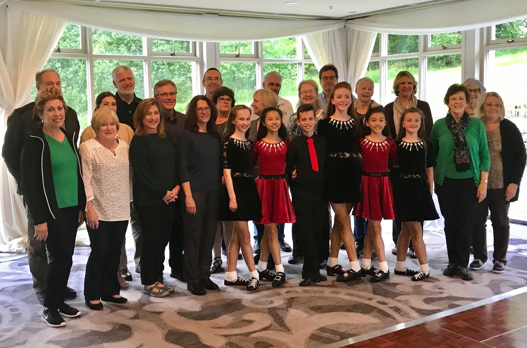 2018 June Tour group with Irish Dancers in Donegal