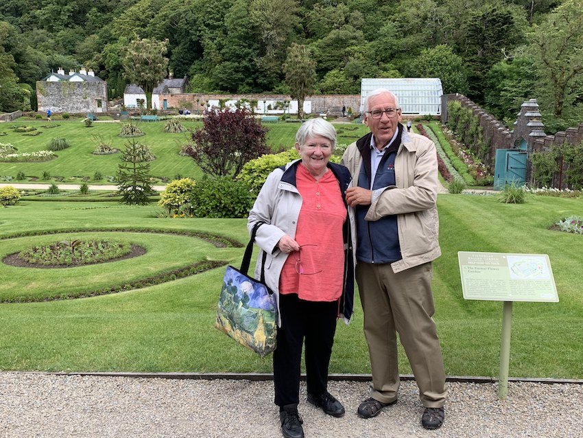 Kate Merry and Gerald Tibbits at the gardens in Kylemore Abbey in Connemara