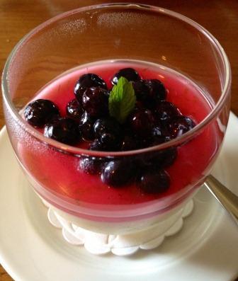 Lemon Posset with blackcurrants...